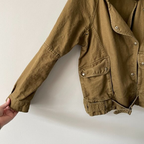 ARITZIA Wilfred Free Oversized Cargo Military Jacket Brown Small - Picture 4 of 9